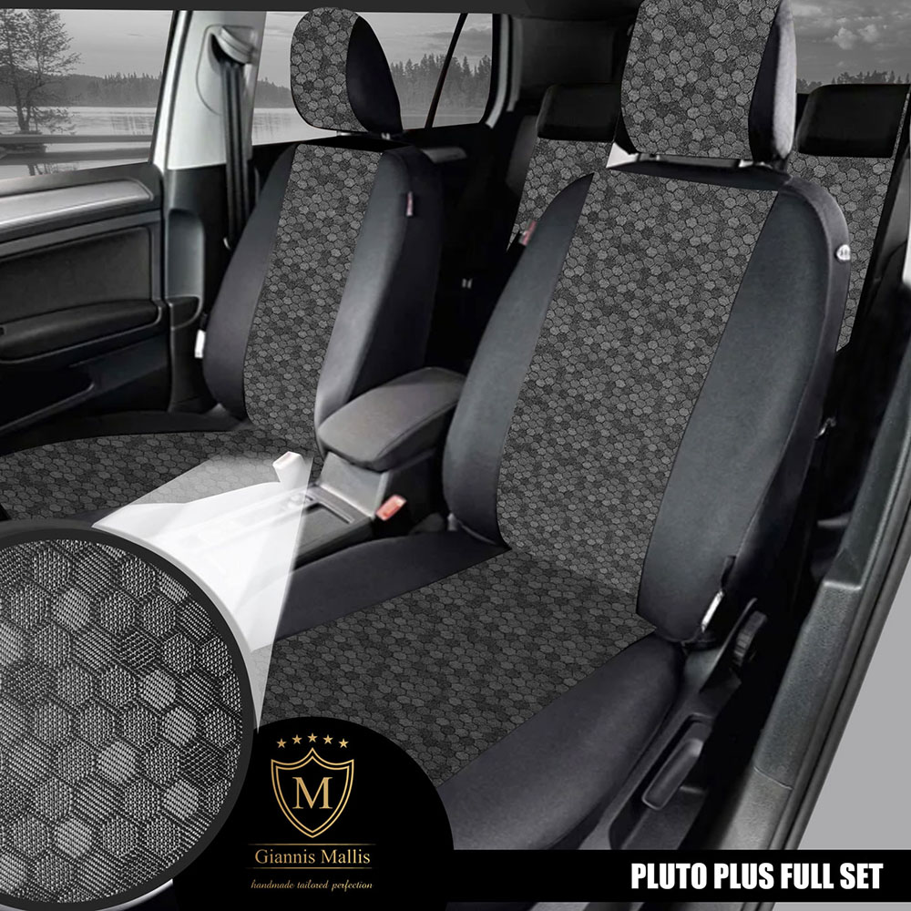 Καλύμματα καθισμάτων Pluto Plus ύφασμα μαύρο με Κ17