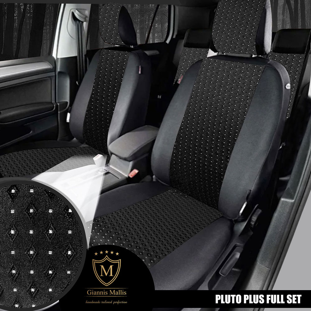 Καλύμματα καθισμάτων Pluto Plus ύφασμα μαύρο με Κ26