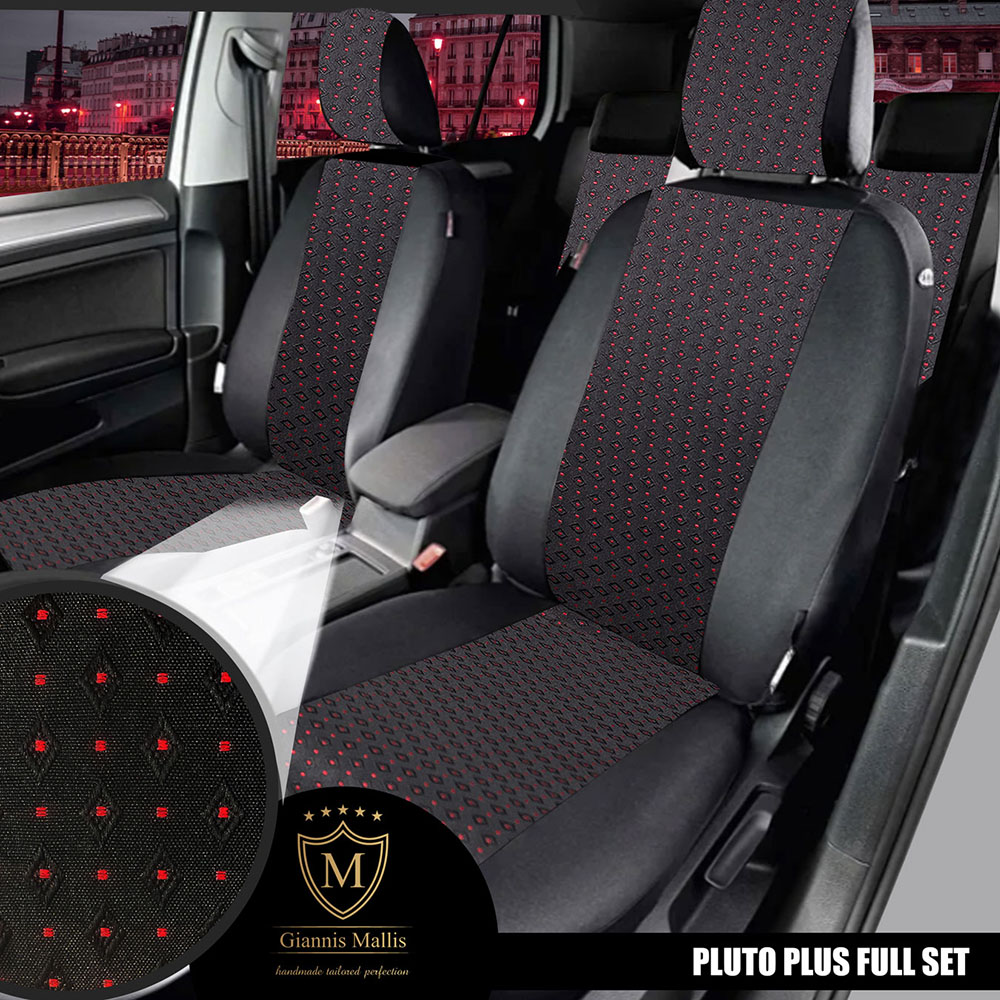 Καλύμματα καθισμάτων Pluto Plus ύφασμα μαύρο με Κ27