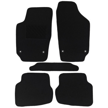 Seat Ibiza/Cordoba 2002-2008 πατάκια μοκέτα Economy Plus μαύρα με 4 στρογγυλά κουμπώματα 4τμχ