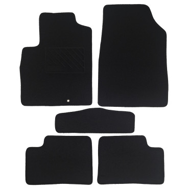 Nissan Micra K13 2011-2016 πατάκια μοκέτα Economy Plus μαύρα με 1 δαχτυλίδι 5τμχ