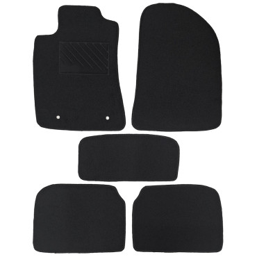 Toyota Avensis II 2003-2009 πατάκια μοκέτα Economy Plus μαύρο με 2 δαχτυλίδια 5τμχ