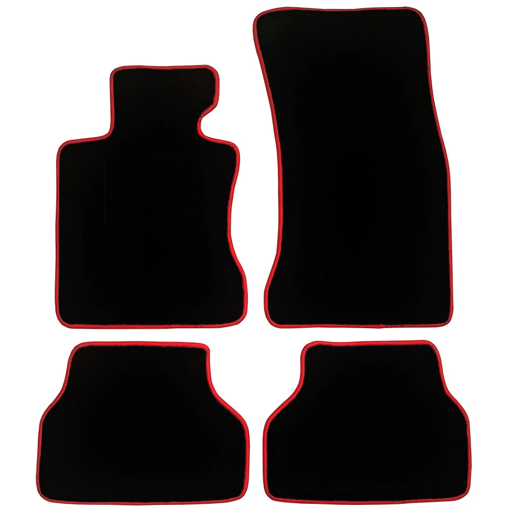 BMW 5 Series E60/E61 πατάκια μοκέτα Premium μαύρα με κόκκινο ρέλι 5τμχ