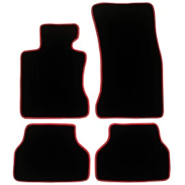 BMW 5 Series E60/E61 πατάκια μοκέτα Premium μαύρα με κόκκινο ρέλι 5τμχ