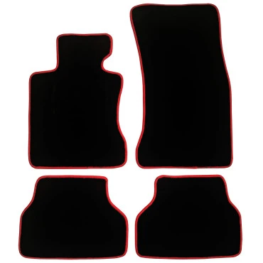 BMW 5 Series E60/E61 πατάκια μοκέτα Premium μαύρα με κόκκινο ρέλι 5τμχ