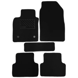 Renault Clio IV 2012-2019 πατάκια μοκέτα Economy Plus μαύρα με 2 στρογγυλά κουμπώματα 5τμχ