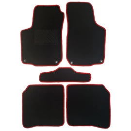 Seat Toledo II 1999-2005 πατάκια μοκέτα Premium μαύρα με κόκκινο ρέλι και 4 κουμπώματα 5τμχ Seat Toledo II 1999-2005 πατάκια μοκέτα Premium μαύρα με κόκκινο ρέλι και 4 κουμπώματα 5τμχ