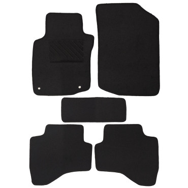 Toyota Aygo (2005-2014) πατάκια μοκέτα Economy Plus μαύρα με 2 δαχτυλίδια 5τμχ