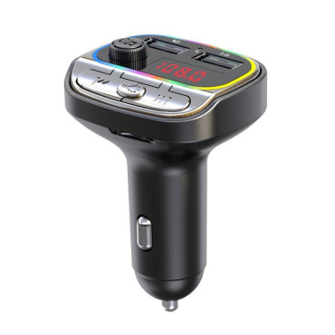 Fm Transmitter με Bluetooth 5.0, 2 USB, οθόνη LCD C21 RGB 12/24V ασημί 1τμχ
