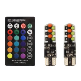 LED T10 W5W RGB 12V 10W με ασύρματο τηλεχειριστήριο 2τμχ LED T10 W5W RGB 12V 10W με ασύρματο τηλεχειριστήριο 2τμχ