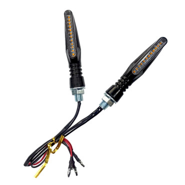 Φλας μοτοσυκλέτας Universal LED SMD 12V με τρεχούμενο εφέ φωτισμού πορτοκαλί αδιάβροχα 2τμχ