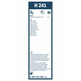 Μάκτρο πίσω υαλοκαθαριστήρα Bosch Rear H241 240mm 9" 1τμχ