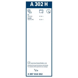 Μάκτρο πίσω υαλοκαθαριστήρα Bosch Rear A302H 300mm 12" 1τμχ