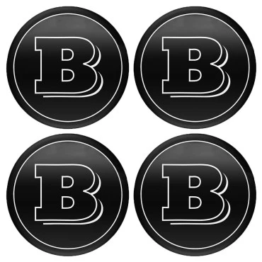 Αυτοκόλλητα ζαντών σμάλτου Brabus 60mm 4τμχ