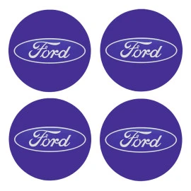 Αυτοκόλλητα ζαντών χρωμίου μπλε Ford 56mm 4τμχ Αυτοκόλλητα ζαντών χρωμίου μπλε Ford 56mm 4τμχ