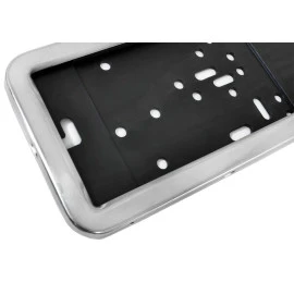 Πλαίσιο πινακίδας Ευρωπαϊκό μεταλλικό χρωμίου Inox 1τμχ Πλαίσιο πινακίδας Ευρωπαϊκό μεταλλικό χρωμίου Inox 1τμχ