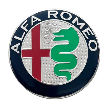 Αυτοκόλλητο σήμα Alfa Romeo χρωμίου καπό - πορτ μπαγκάζ 74mm