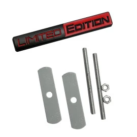 Σήμα μπροστινής γρίλιας βιδωτό μαύρο κόκκινο 3D μεταλλικό "LIMITED EDITION" 11cm x 1.6cm 1τμχ