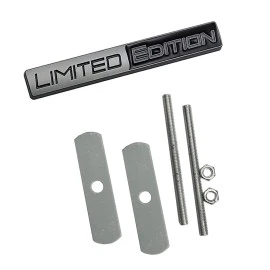 Σήμα μπροστινής γρίλιας βιδωτό ασημί μαύρο 3D μεταλλικό "LIMITED EDITION" 11cm x 1.6cm 1τμχ