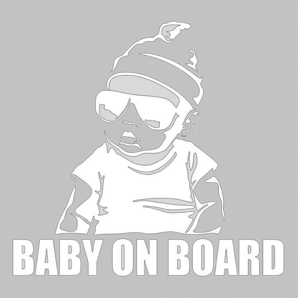 Αυτοκόλλητο Baby On Board χρωμίου ιριδίζον 15,5x16cm 1τμχ