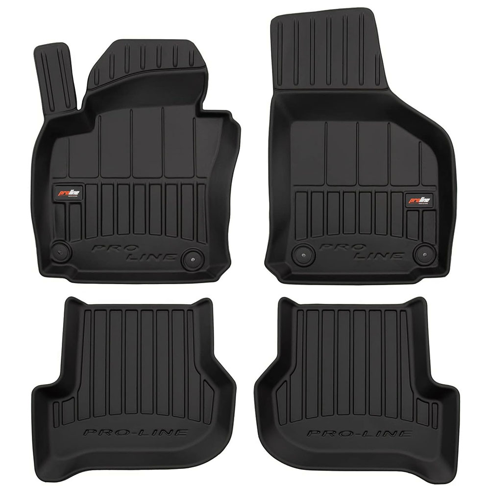 Seat Toledo 2004-2009 / Skoda Octavia 2004-2013 / VW Golf 2008-2012 λαστιχένια μαύρα πατάκια σκαφάκια Frogum ProLine - 4τμχ