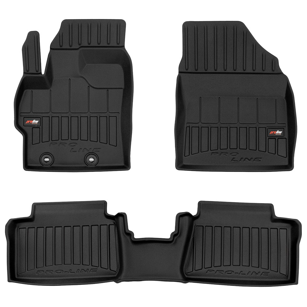 Toyota Yaris Hybrid (2020+) /  Yaris Cross (2020+) / Mazda 2 Hybrid (2022+) λαστιχένια μαύρα πατάκια σκαφάκια Frogum ProLine - 3τμχ