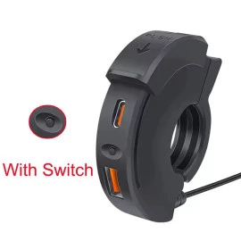 Φορτιστής τιμονιού μοτοσυκλέτας USB/Type-C PD 30W QC 18W 12-24V