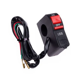 Διακόπτης μοτοσυκλέτας On/off με φορτιστή USB Διακόπτης μοτοσυκλέτας On/off με φορτιστή USB