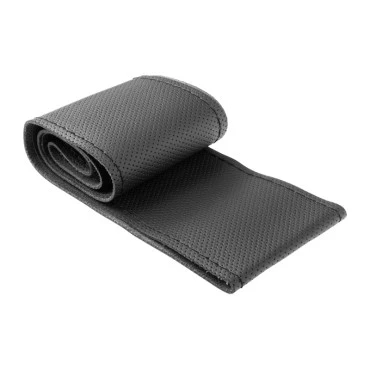 Ραφτό Κάλυμμα Τιμονιού Cartech Microfiber Leather 10εκ. Medium Μαύρο με Μαύρη/Μπλε/Κόκκινη κλωστή