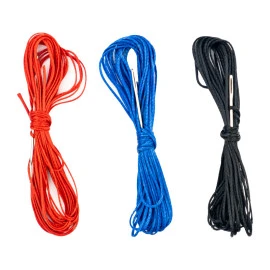 Ραφτό Κάλυμμα Τιμονιού Cartech Microfiber Leather 10εκ. Medium Μαύρο με Μαύρη/Μπλε/Κόκκινη κλωστή