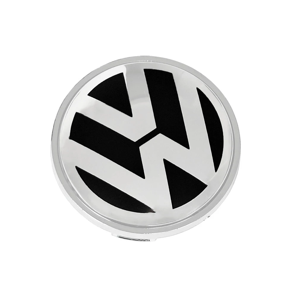 Καπάκι κέντρου ζάντας VW χρωμίου/μαύρο 56mm (52mm εσωτ) με βάση χρωμίου 1τμχ Καπάκι κέντρου ζάντας VW χρωμίου/μαύρο 56mm (52mm εσωτ) με βάση χρωμίου 1τμχ