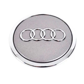 Καπάκι κέντρου ζάντας Audi γκρι με στεφάνι χρωμίου 69mm 1τμχ Καπάκι κέντρου ζάντας Audi γκρι με στεφάνι χρωμίου 69mm 1τμχ