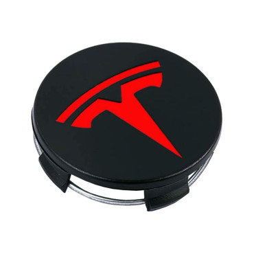 Καπάκι κέντρου ζάντας Tesla μαύρο/κόκκινο 57mm 1τμχ