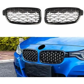 Μάσκα για BMW F30 (2011+) -γυαλιστερή -Diamond Design -χρωμίου/μαύρη -2τμχ Μάσκα για BMW F30 (2011+) -γυαλιστερή -Diamond Design -χρωμίου/μαύρη -2τμχ