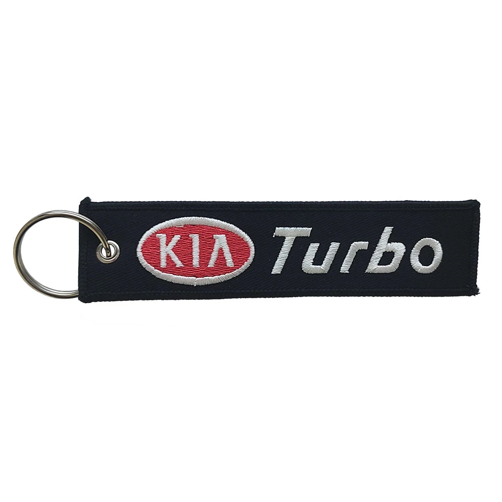 Υφασμάτινο κεντητό μπρελόκ με λογότυπο Kia Turbo μαύρο Υφασμάτινο κεντητό μπρελόκ με λογότυπο Kia Turbo μαύρο