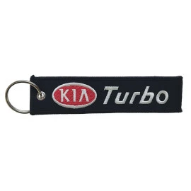 Υφασμάτινο κεντητό μπρελόκ με λογότυπο Kia Turbo μαύρο Υφασμάτινο κεντητό μπρελόκ με λογότυπο Kia Turbo μαύρο