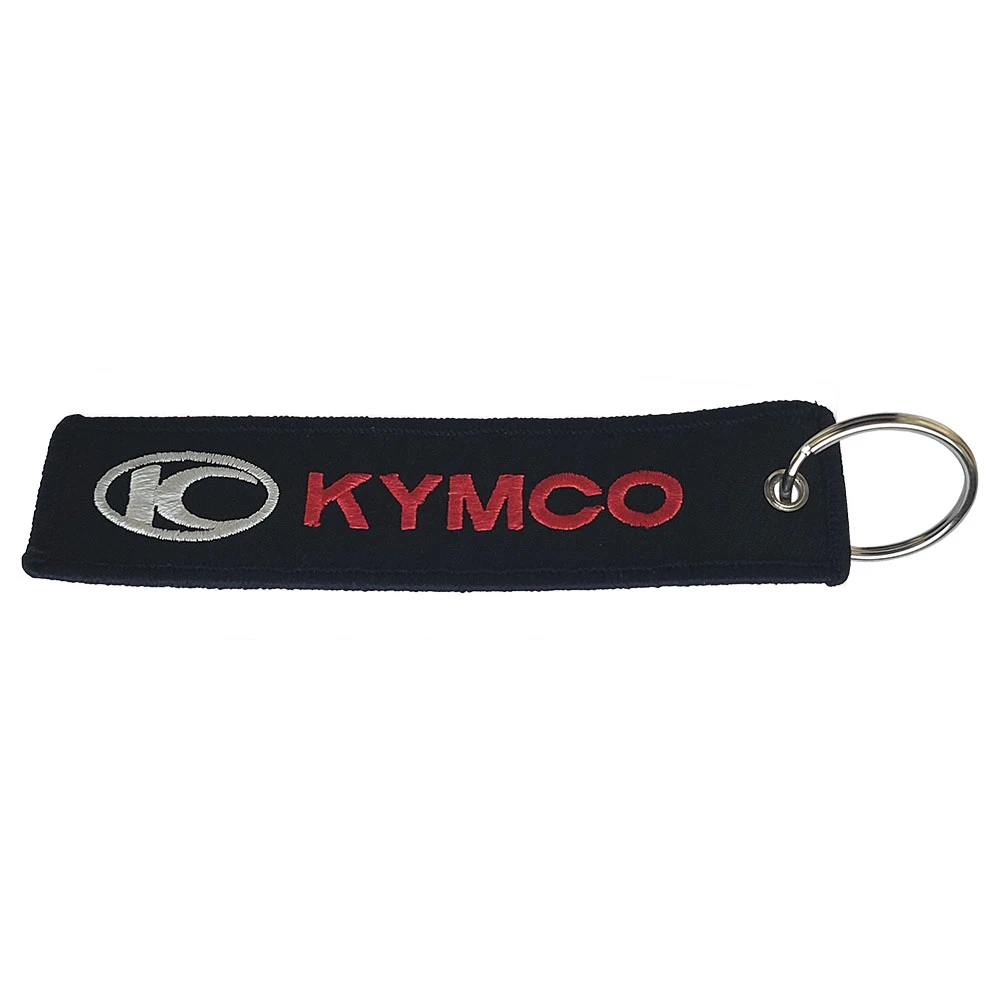 Υφασμάτινο κεντητό μπρελόκ με λογότυπο Kymco μαύρο Υφασμάτινο κεντητό μπρελόκ με λογότυπο Kymco μαύρο