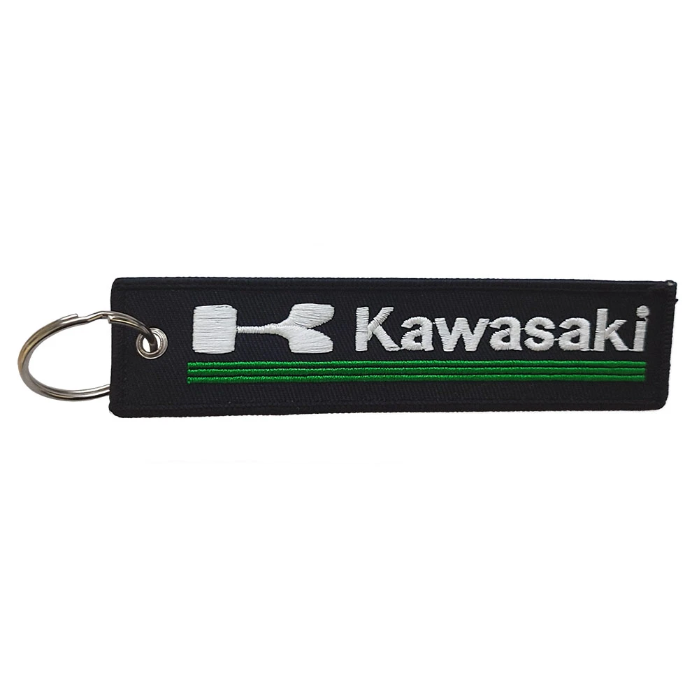 Υφασμάτινο κεντητό μπρελόκ με λογότυπο Kawasaki μαύρο Υφασμάτινο κεντητό μπρελόκ με λογότυπο Kawasaki μαύρο
