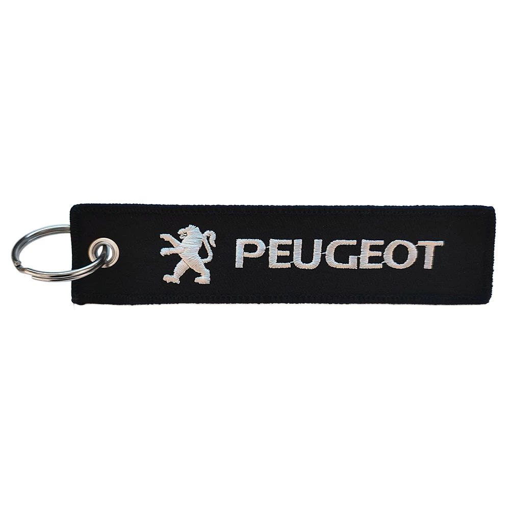 Υφασμάτινο κεντητό μπρελόκ με λογότυπο Peugeot μαύρο Υφασμάτινο κεντητό μπρελόκ με λογότυπο Peugeot μαύρο