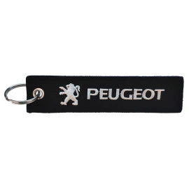 Υφασμάτινο κεντητό μπρελόκ με λογότυπο Peugeot μαύρο Υφασμάτινο κεντητό μπρελόκ με λογότυπο Peugeot μαύρο