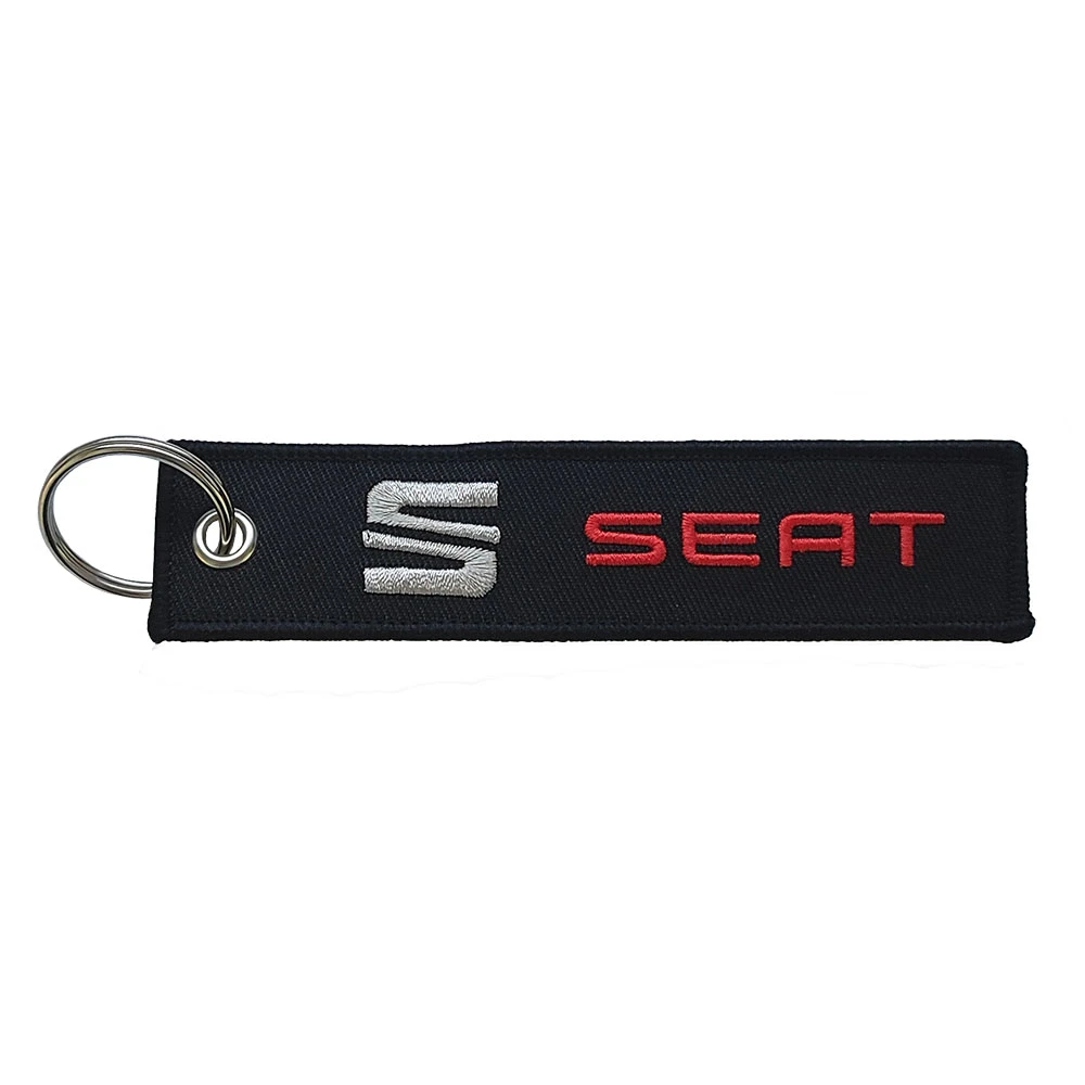 Υφασμάτινο κεντητό μπρελόκ με λογότυπο Seat μαύρο Υφασμάτινο κεντητό μπρελόκ με λογότυπο Seat μαύρο