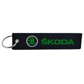 Υφασμάτινο κεντητό μπρελόκ με λογότυπο Skoda μαύρο Υφασμάτινο κεντητό μπρελόκ με λογότυπο Skoda μαύρο