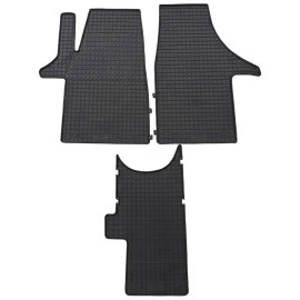 VW Transporter T5 / T6 (2003+) 2Θέσιο Μπροστά λαστιχένια μαύρα πατάκια Petex - 3τμχ