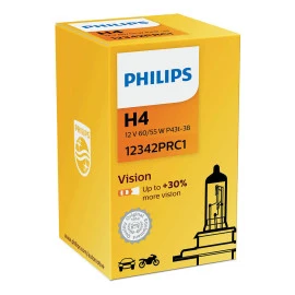 Λυχνία Philips Vision H4 12V 60/55W P43t 12342PRC1 1τμχ Λυχνία Philips Vision H4 12V 60/55W P43t 12342PRC1 1τμχ