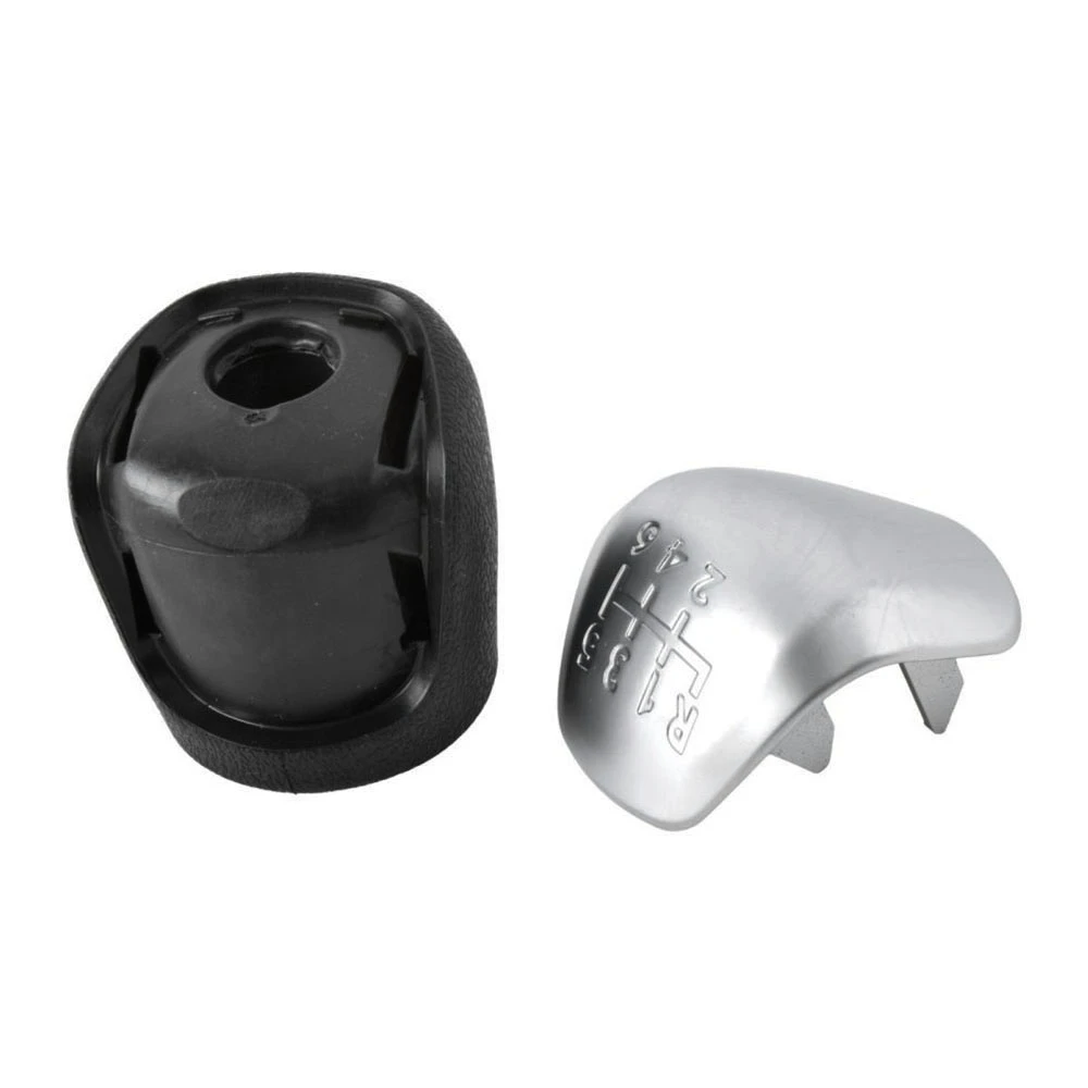 Ford Ranger 2015-2021 / Mazda BT-50 2015-2021 πόμολο λεβιέ 6 ταχυτήτων - μαύρο με καπάκι ασημί