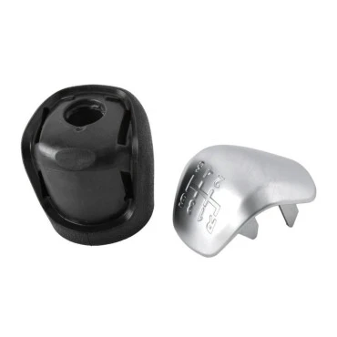 Ford Ranger 2015-2021 / Mazda BT-50 2015-2021 πόμολο λεβιέ 6 ταχυτήτων - μαύρο με καπάκι ασημί