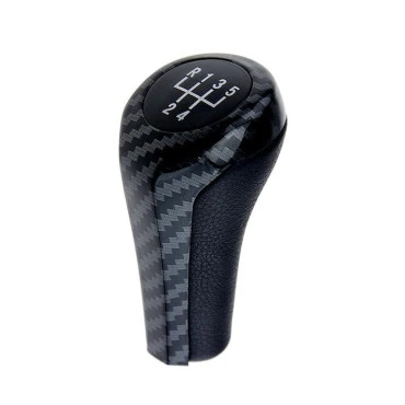 BMW E34/E36/E39/E46/E53/E60/E61/E70/E83/E84/ πόμολο λεβιέ 5 ταχυτήτων μαύρο carbon (OE 25117566267) NTY