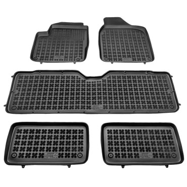 VW Sharan / Seat Alhambra (1996-2010) / Ford Galaxy (1996-2006) 7 θέσεις λαστιχένια μαύρα πατάκια σκαφάκια Rezaw Plast - 5τμχ