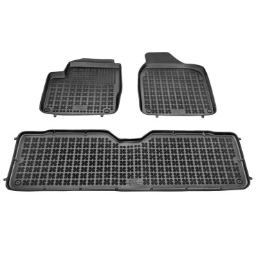 VW Sharan (1995-2010) / Ford Galaxy (1995-2006) / Seat Alhambra (1996-2010) 5 θέσεις λαστιχένια μαύρα πατάκια σκαφάκια Rezaw Plast - 3τμχ