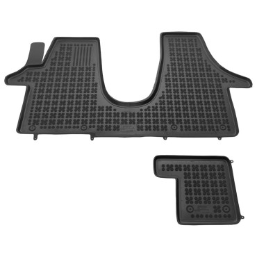 VW Transporter T5 Multivan (2003-2015) / T6 (2015-2019) λαστιχένια μαύρα πατάκια σκαφάκια Rezaw Plast - 2τμχ